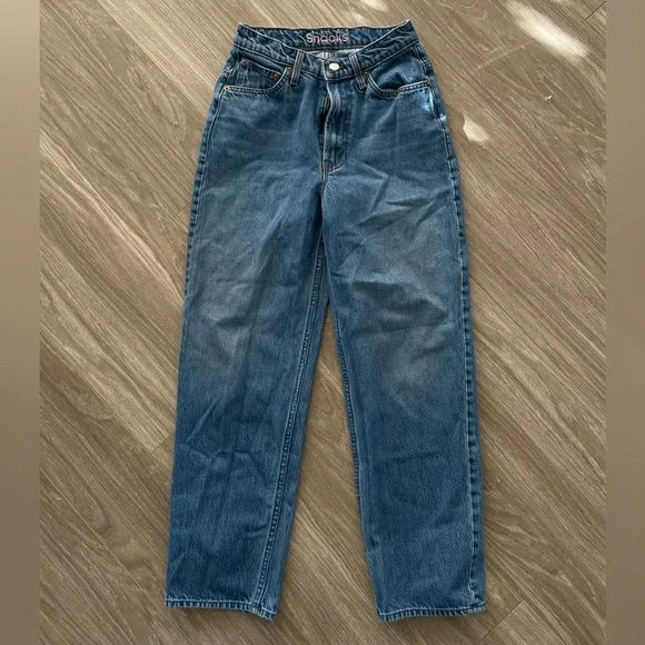 MOTHER SNACKS! Women’s High Waist Double Stack Ankle Denim Sz 24 EUC - Picture 2 of 11